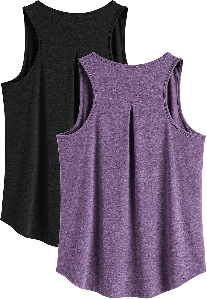 PINSPARK Workout Tops for Women Racerback Tank Top Pack Sleeveless Athletic Running Tops Loose Gy... | Amazon (US)