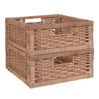 Niche Cubo 2pk Half Size Foldable Wicker Storage Basket Natural | Target