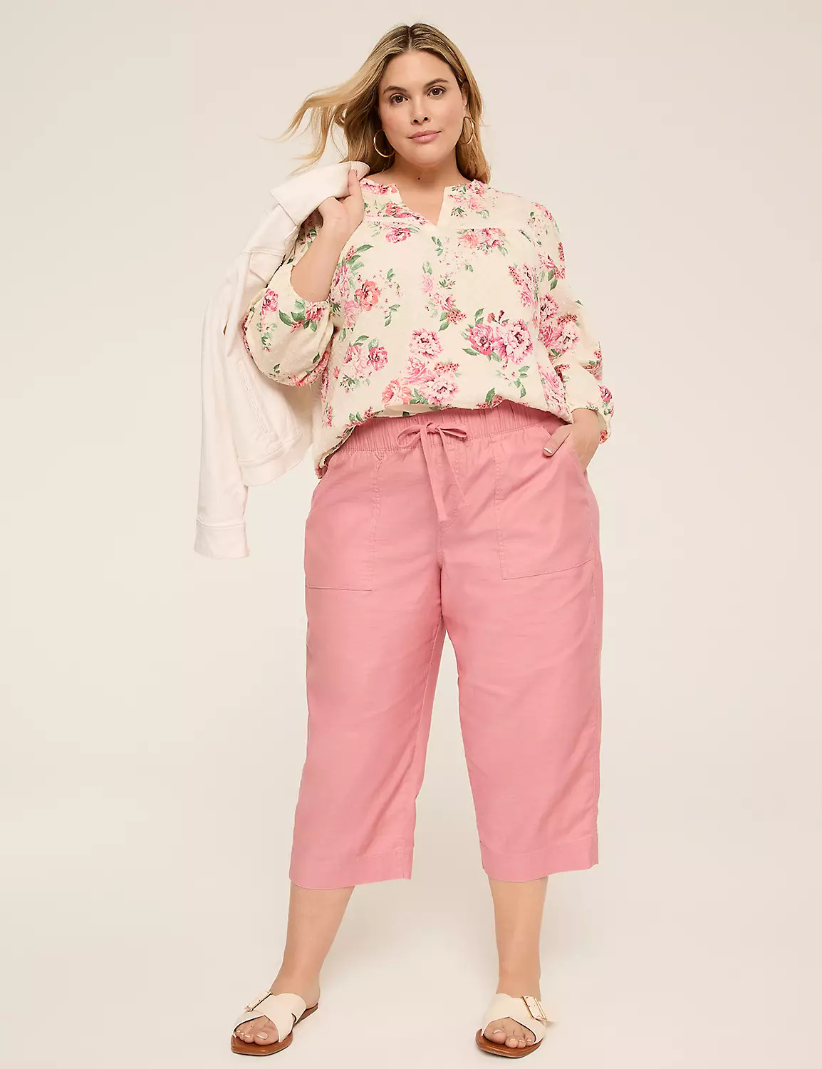 Slub Pull-On Capri Pant | Lane Bryant (US)