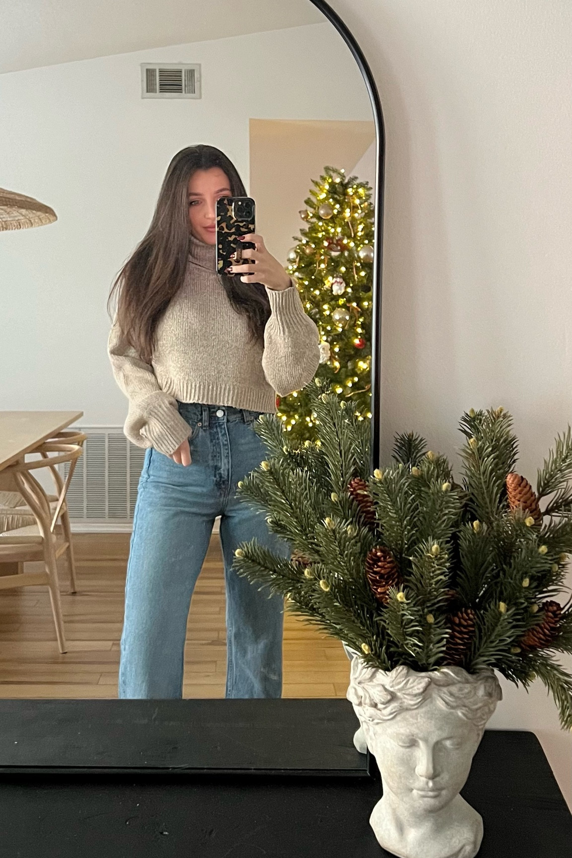 Christmas Eve outfit #christmas #ootd #ootn #outfit #turtleneck #sweater #jeans 

#LTKhome #LTKsalealert #LTKstyletip