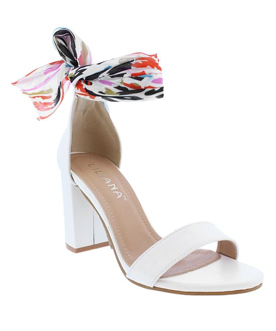 Liliana Footwear Women's Sandals WHITE - White Block-Heel Ginger Sandal - Women | Zulily