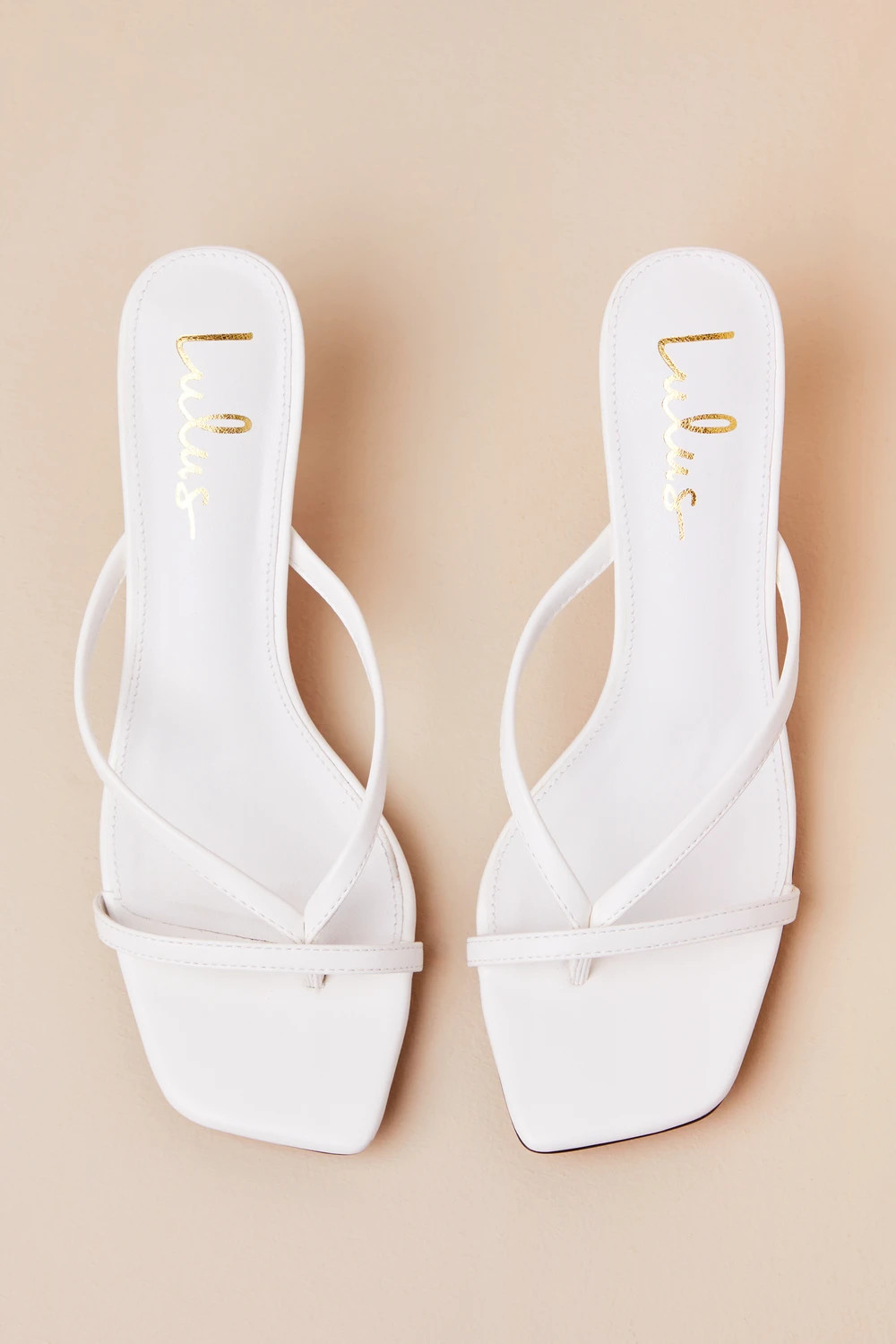 Jayson White Kitten Heel Strappy Thong Sandals | Lulus