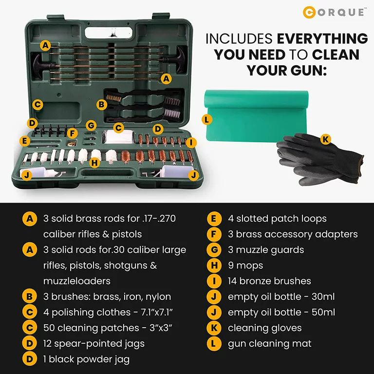 Corque Gun Cleaning Kit for Handguns, Shotguns, Rifles Hunting Accessories Green - Walmart.com | Walmart (US)