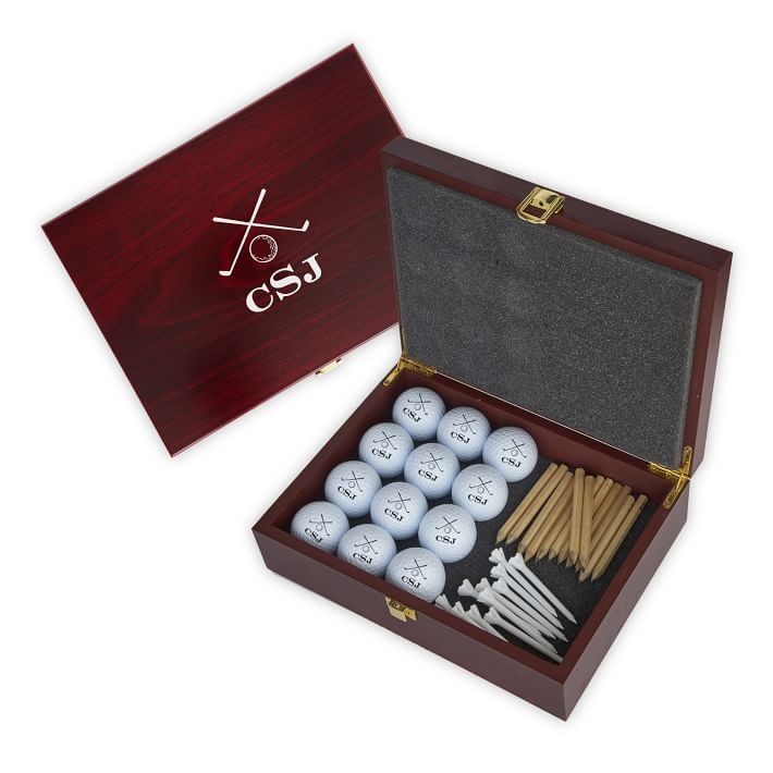 Personalized Golf Ball Gift Set, White | Mark and Graham