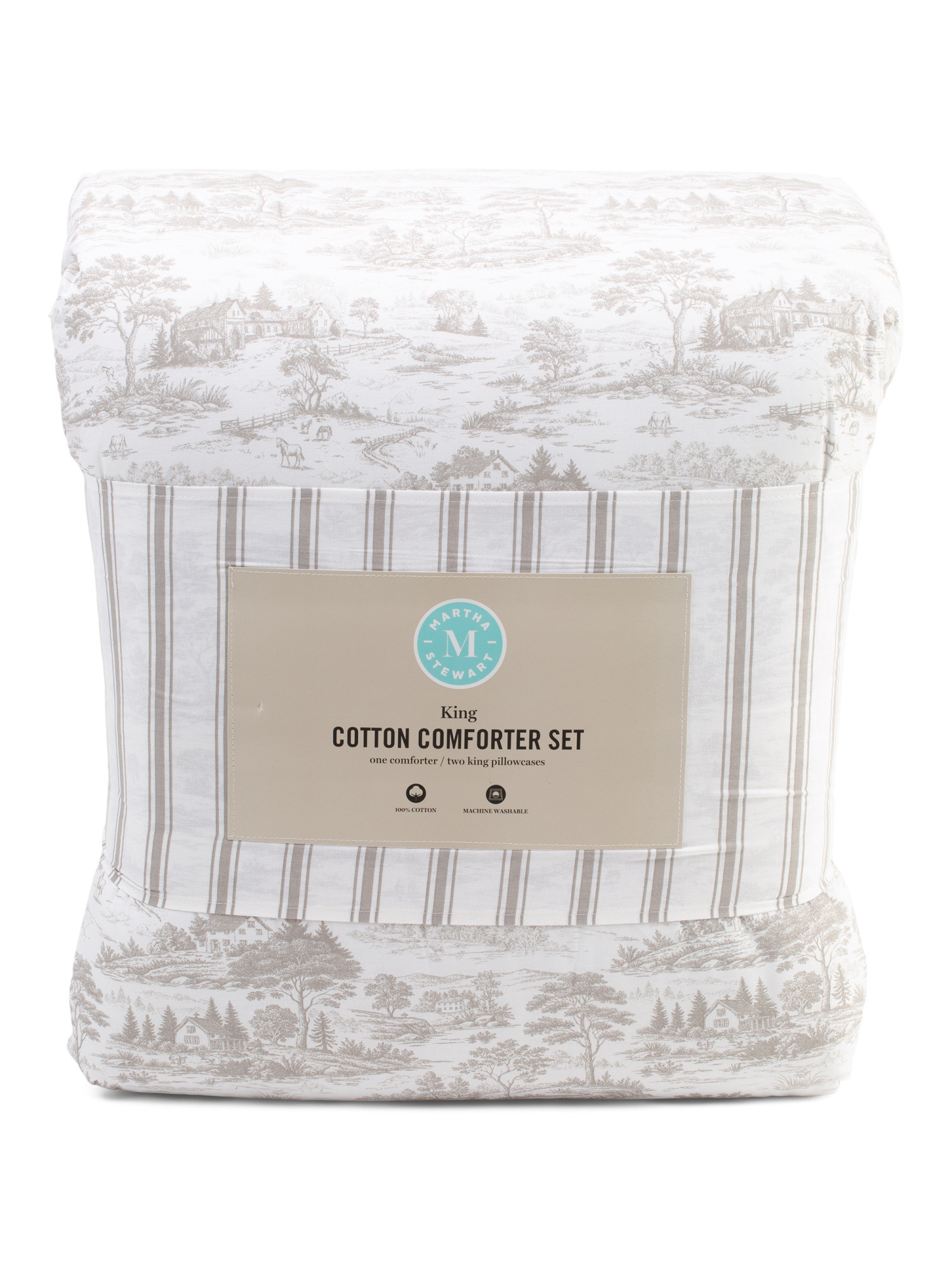 Cotton Percale Farmhouse Toile Comforter Set | Bed & Bath | Marshalls | Marshalls