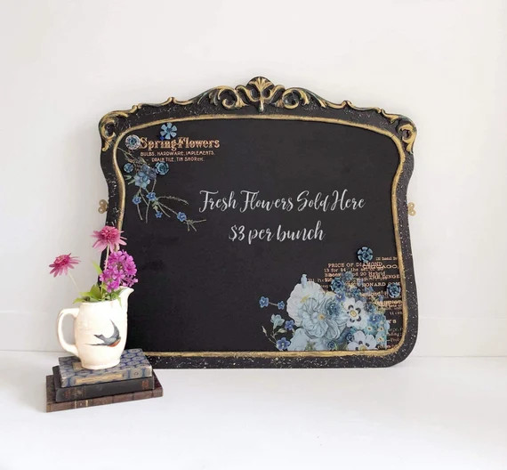 Upcycled Vintage Mirror Frame Chalkboardhandmadesolid | Etsy | Etsy (US)