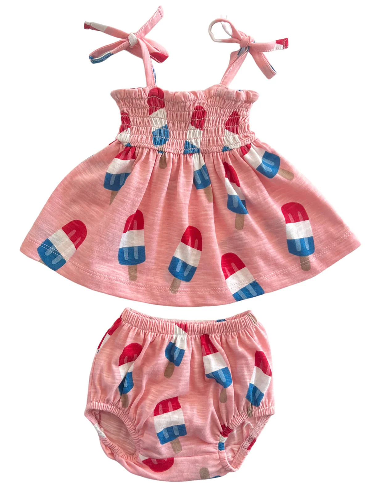 Popsicle Pink / Organic Smocked Set | SpearmintLOVE