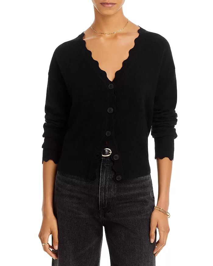Scallop Neck Long Sleeve Cashmere Cardigan Sweater - 100% Exclusive | Bloomingdale's (US)