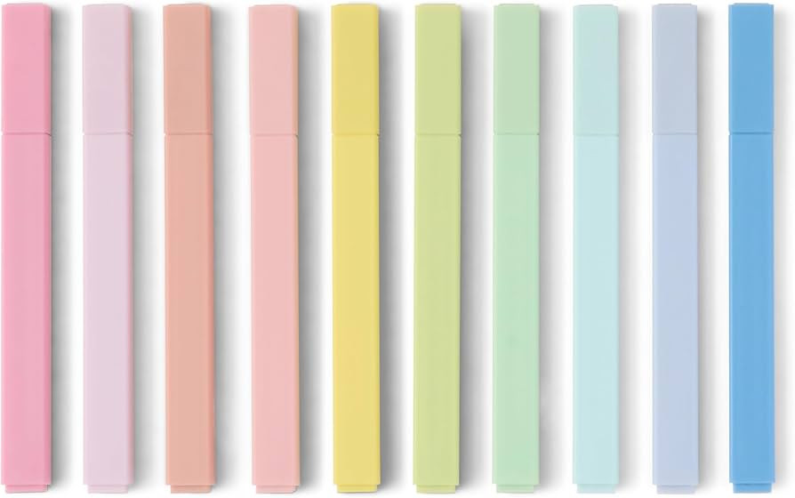 Amazon Basics Pastel Bible Highlighters Set, No Bleed, Chisel Tip, Assorted Colors, 10 Count | Amazon (US)
