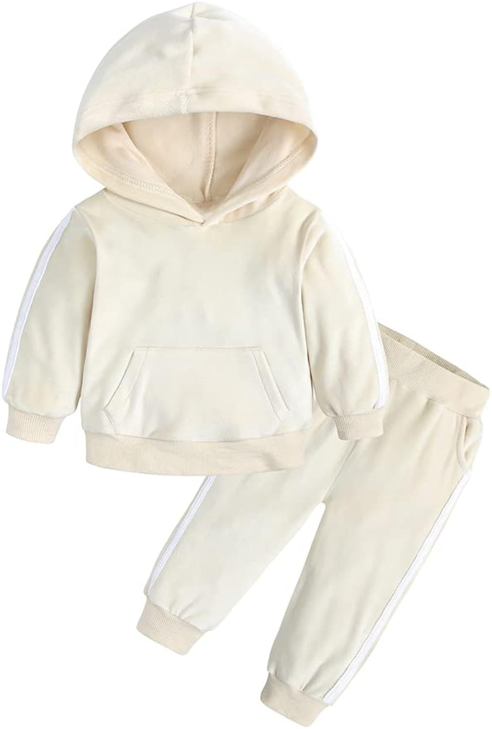 MYGBCPJS 2Pcs Fashion Toddler Baby Girl Velvet Sweatshirt Tops Pant Set Tracksuit | Amazon (US)