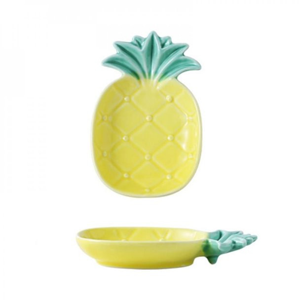 Household Novelty Pineapple Shape Ceramic Plate Fruit Dessert Concise Pastry Plate Snack Bowl Tab... | Walmart (US)