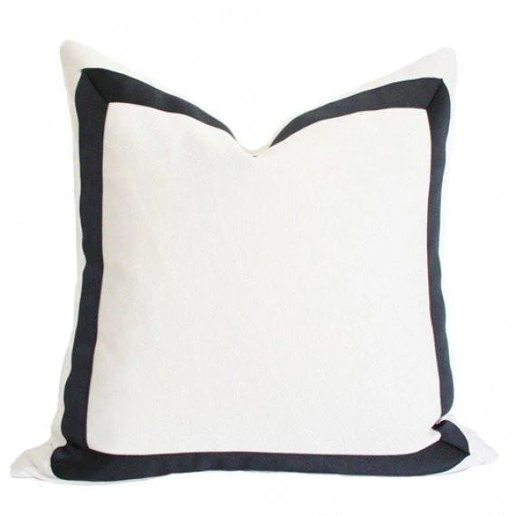 Solid White with Grosgrain Ribbon Border | Arianna Belle