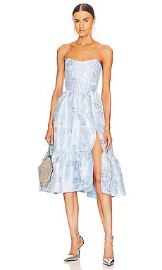 V. Chapman Virginia Strapless Gown in Chambray Blue Baroque from Revolve.com | Revolve Clothing (Global)