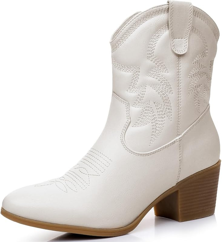 GLOBALWIN Women's Mid Calf The Western Cowboy Cowgirl Boots | Amazon (US)