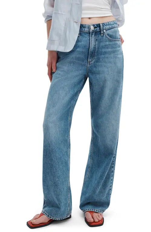 rag & bone Featherweight Logan Wide Leg Jeans in Lyon at Nordstrom, Size 32 | Nordstrom