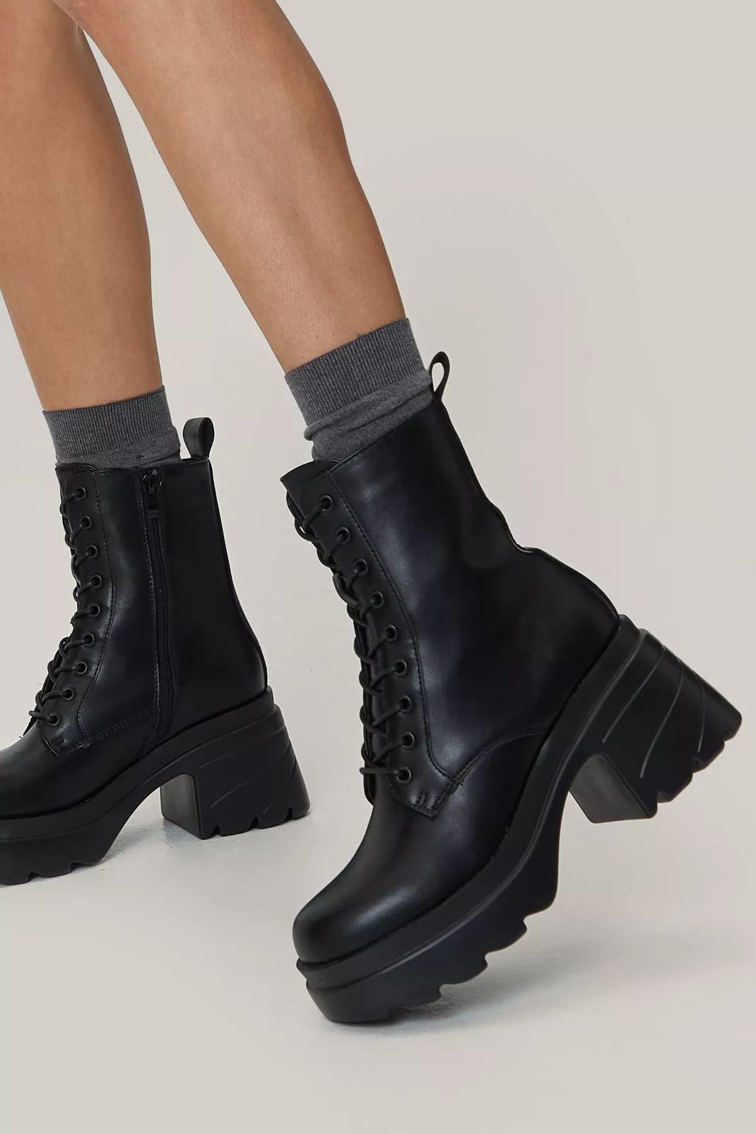 Chunky Sole Swirl Lace Up Boots | NastyGal (UK, IE)