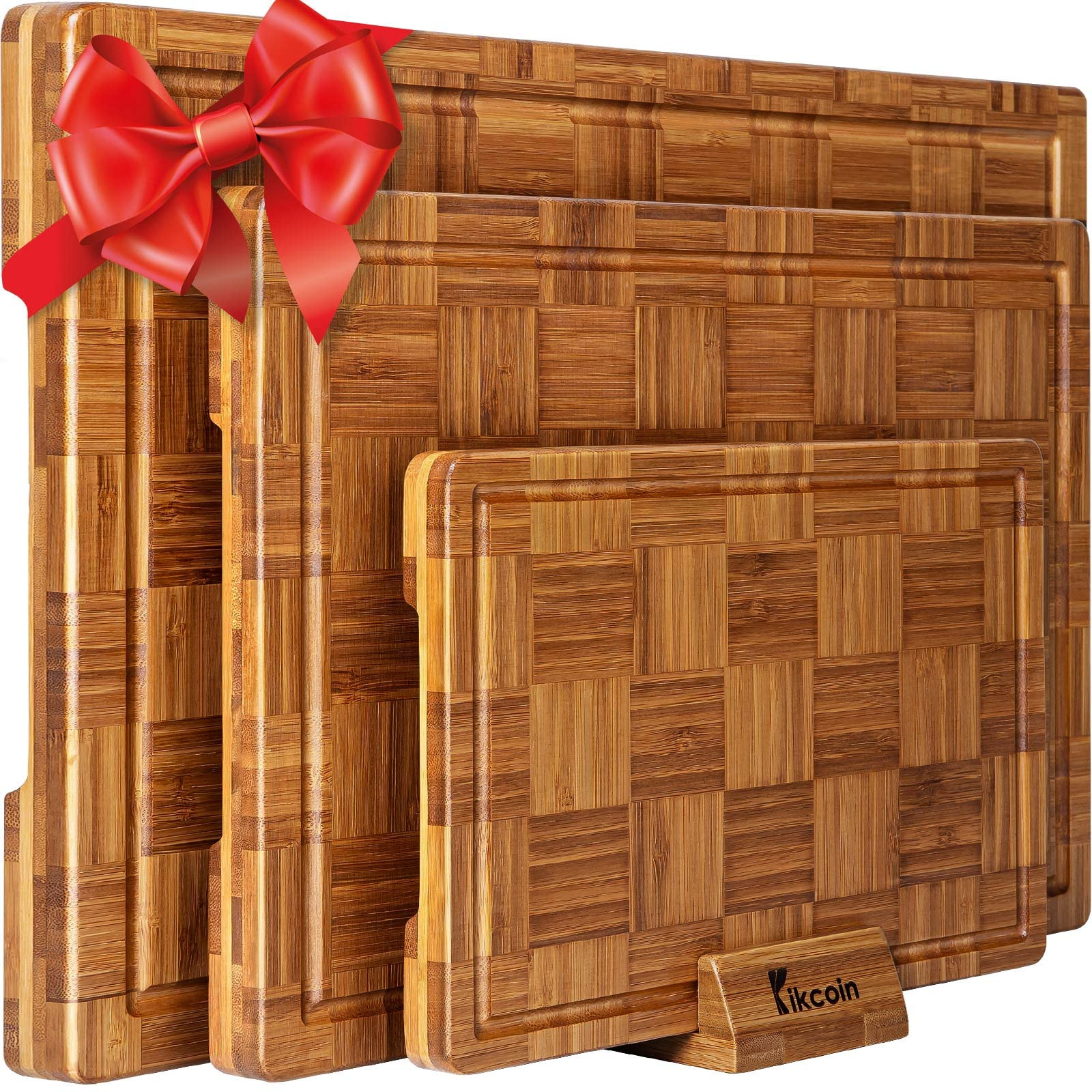Extra Large Bamboo Cutting Boards, (Set of 3) Chopping Boards with Juice Groove Bamboo Wood Cutti... | Amazon (US)