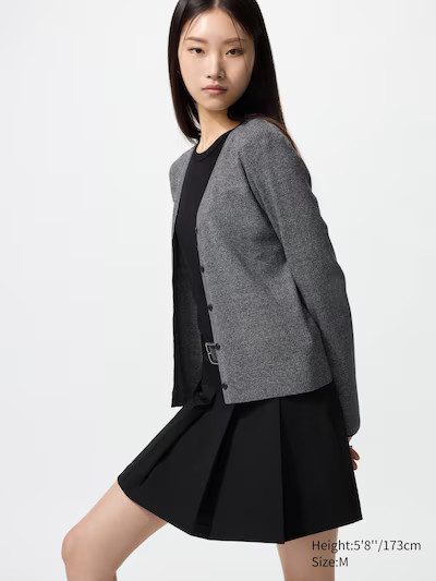 Washable Knit Ribbed Cardigan | UNIQLO (UK)