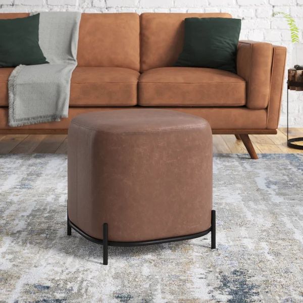 Gilbert 16.5'' Wide Faux Leather Square Cube Ottoman | Wayfair North America
