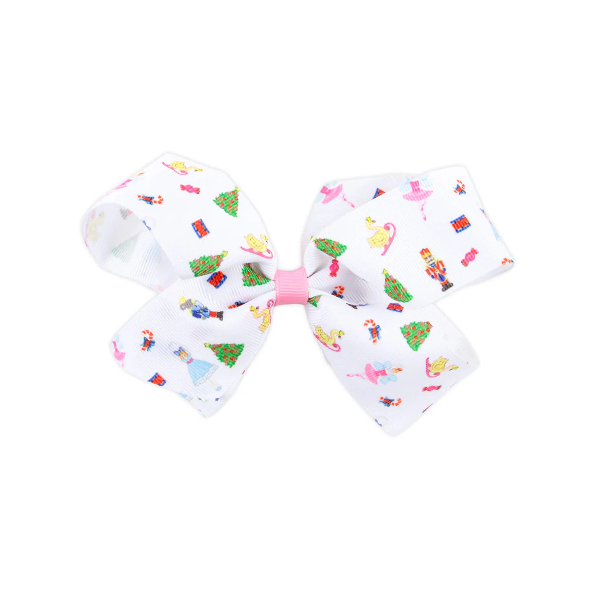 Nutcracker White Print Hair Bow | Classic Whimsy