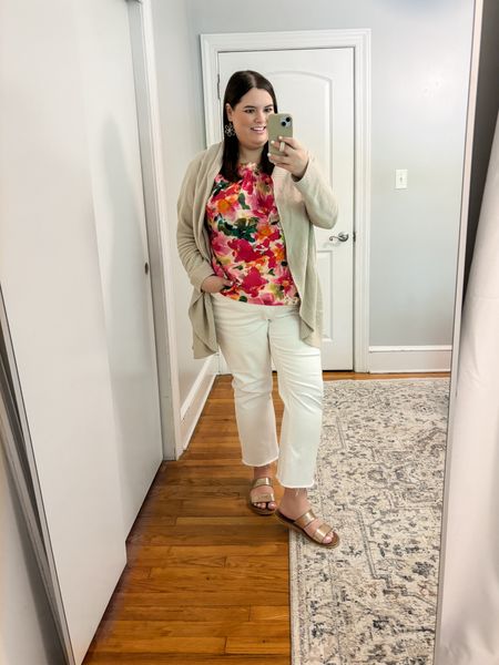 Wednesday date with the girls lunch outfit. 

Top size xxl
Jeans size 34 (need to go down a size) 
Cardigan size xl 



#LTKmidsize #LTKplussize #LTKfindsunder100