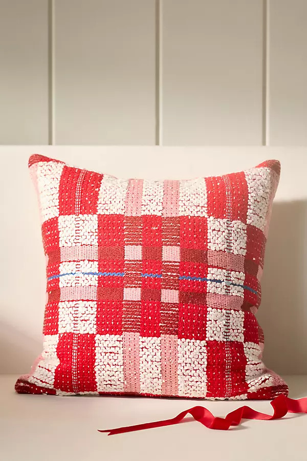 Selene Plaid Woven Pillow | Anthropologie (US)