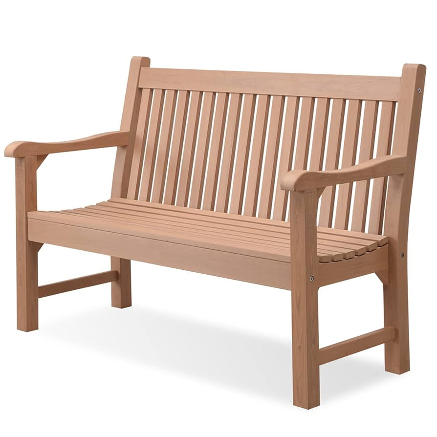 Psilvam 2-Person Poly Lumber Outdoor Bench with 700 Lbs Weight Capacity – Weatherproof Garden S... | Amazon (US)