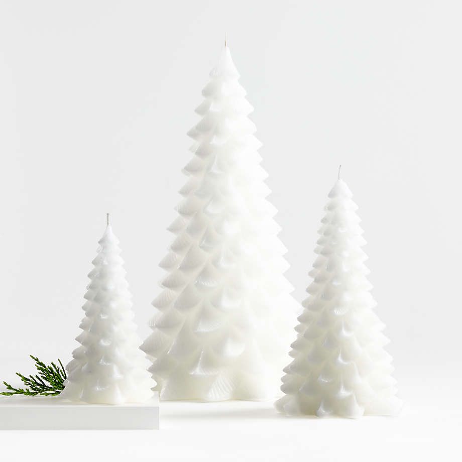 White 6" Christmas Tree Candle + Reviews | Crate & Barrel | Crate & Barrel