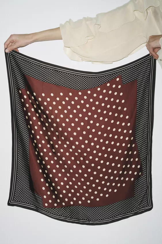 POLKA DOT PRINT SCARF | Zara US
