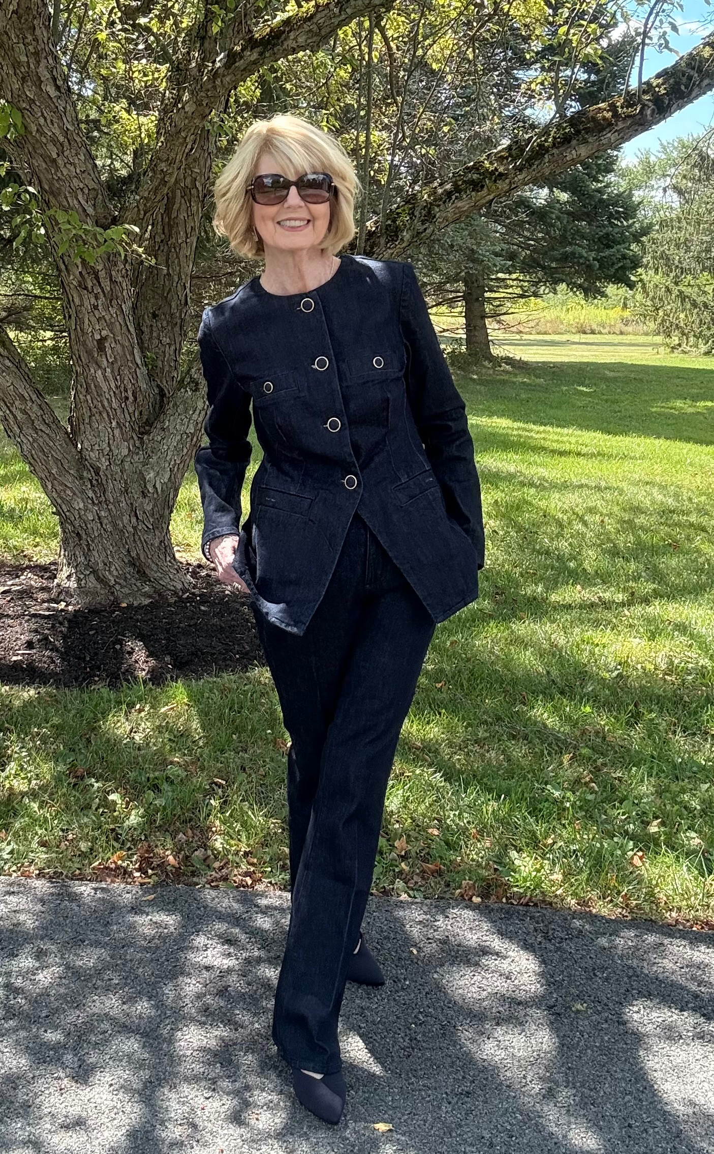 Denim Pantsuit that makes Denim elegant. 

 #LTKSeasonal #LTKStyleTip