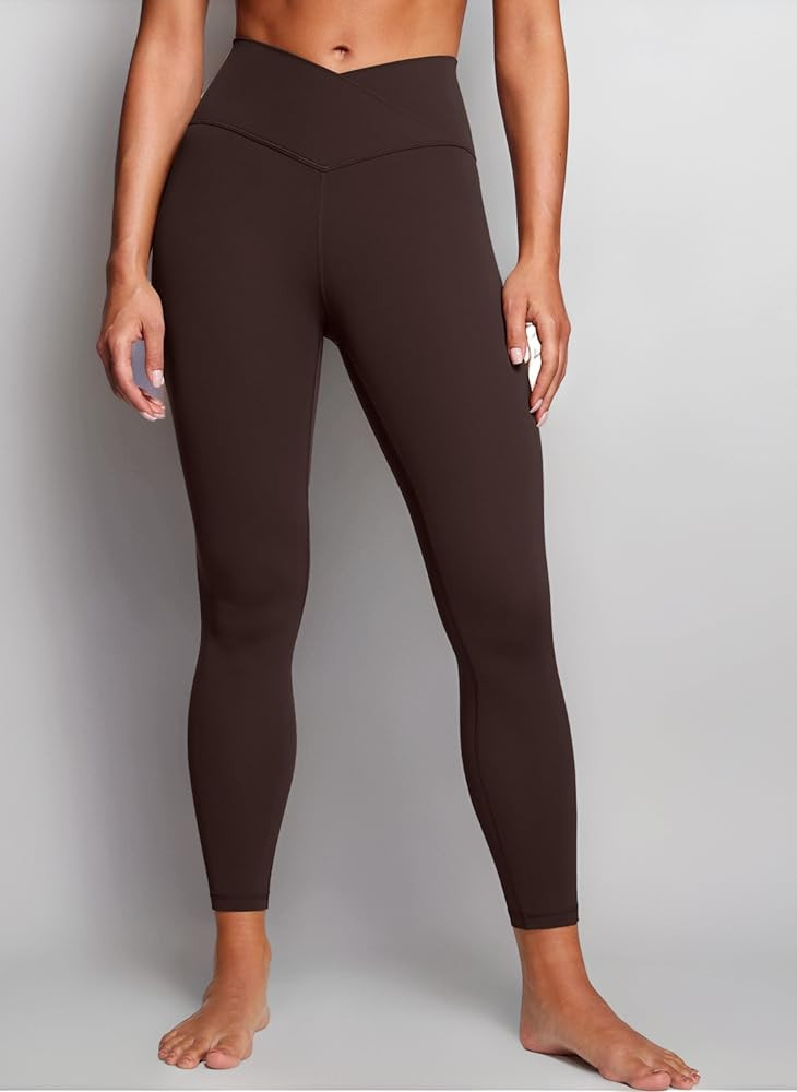 CRZ YOGA Womens Butterluxe Cross Waist 25'' Workout Leggings - V Cross High Waisted Yoga Pants So... | Amazon (UK)
