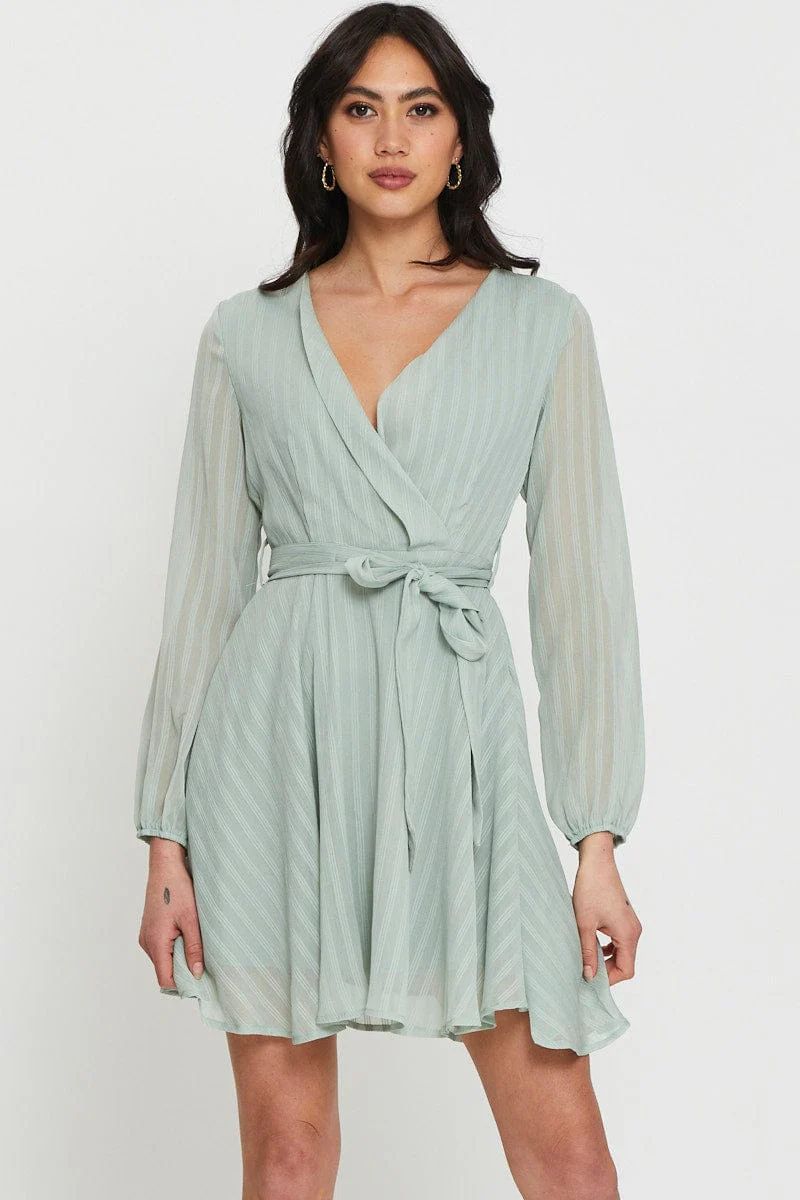 Women’s Green Mini Dress Long Sleeve | Ally Fashion | Ally Fashion (US, Australia & New Zealand)