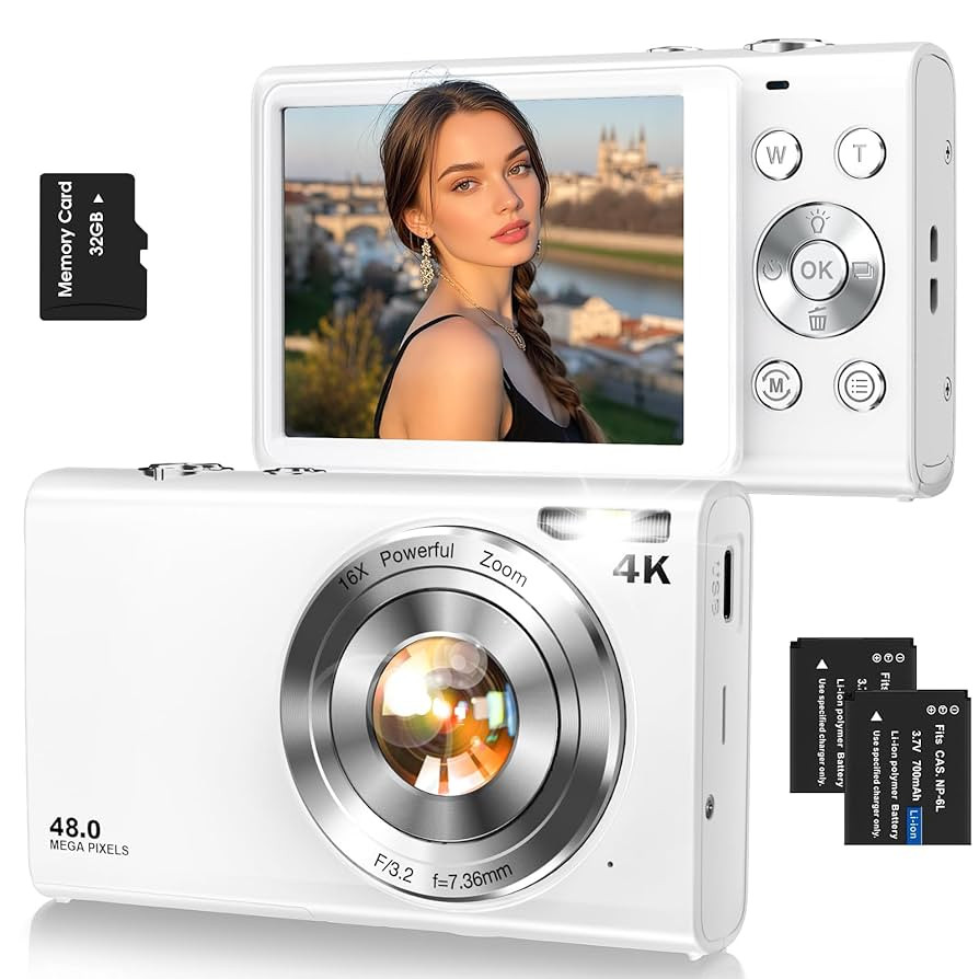 Digital Camera,Autofocus 4K Vlogging Camera for Photography with 32GB Card,48MP Portable Compact ... | Amazon (US)