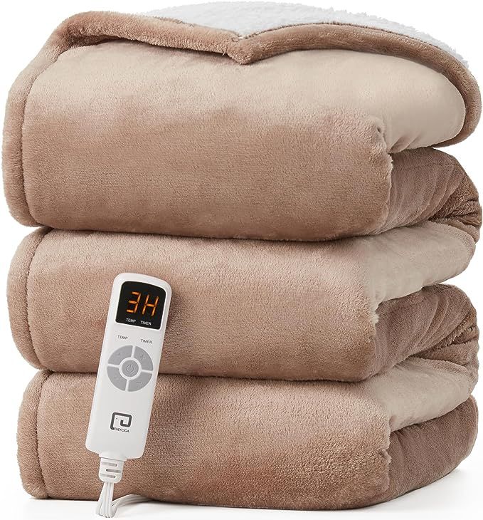 EHEYCIGA Heated Blanket Electric Blanket Throw - Heating Blanket with 5 Heating Levels & 4 Hours ... | Amazon (US)