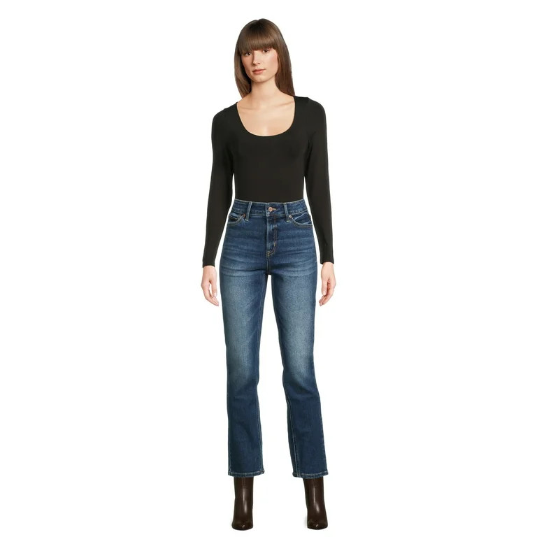 Time and Tru Women’s Mid Rise Straight Leg Jeans, 30" and 28" Inseams, Sizes 0-22 | Walmart (US)
