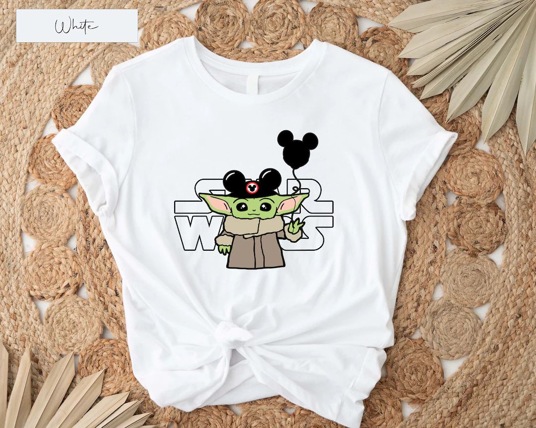 Star Wars Shirt, Baby Yoda Shirt, Star Wars Disney Shirt, Mickey Balloon Shirt, Disney Ears Shirt... | Etsy (US)