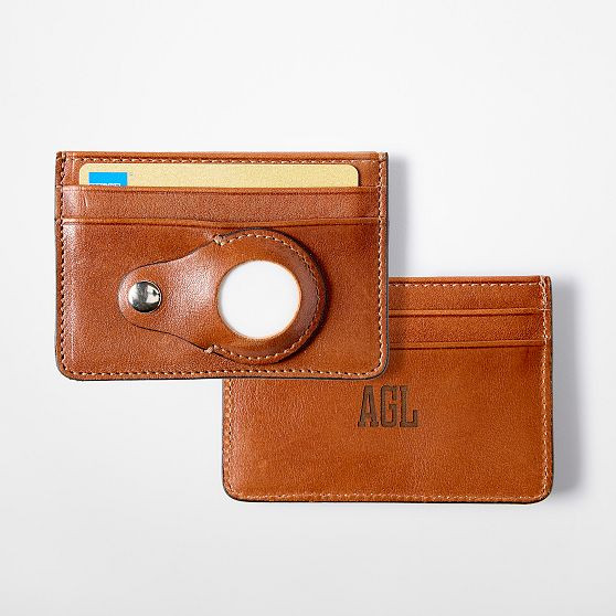 Carson Leather Card Case with AirTag Holder | Mark and Graham