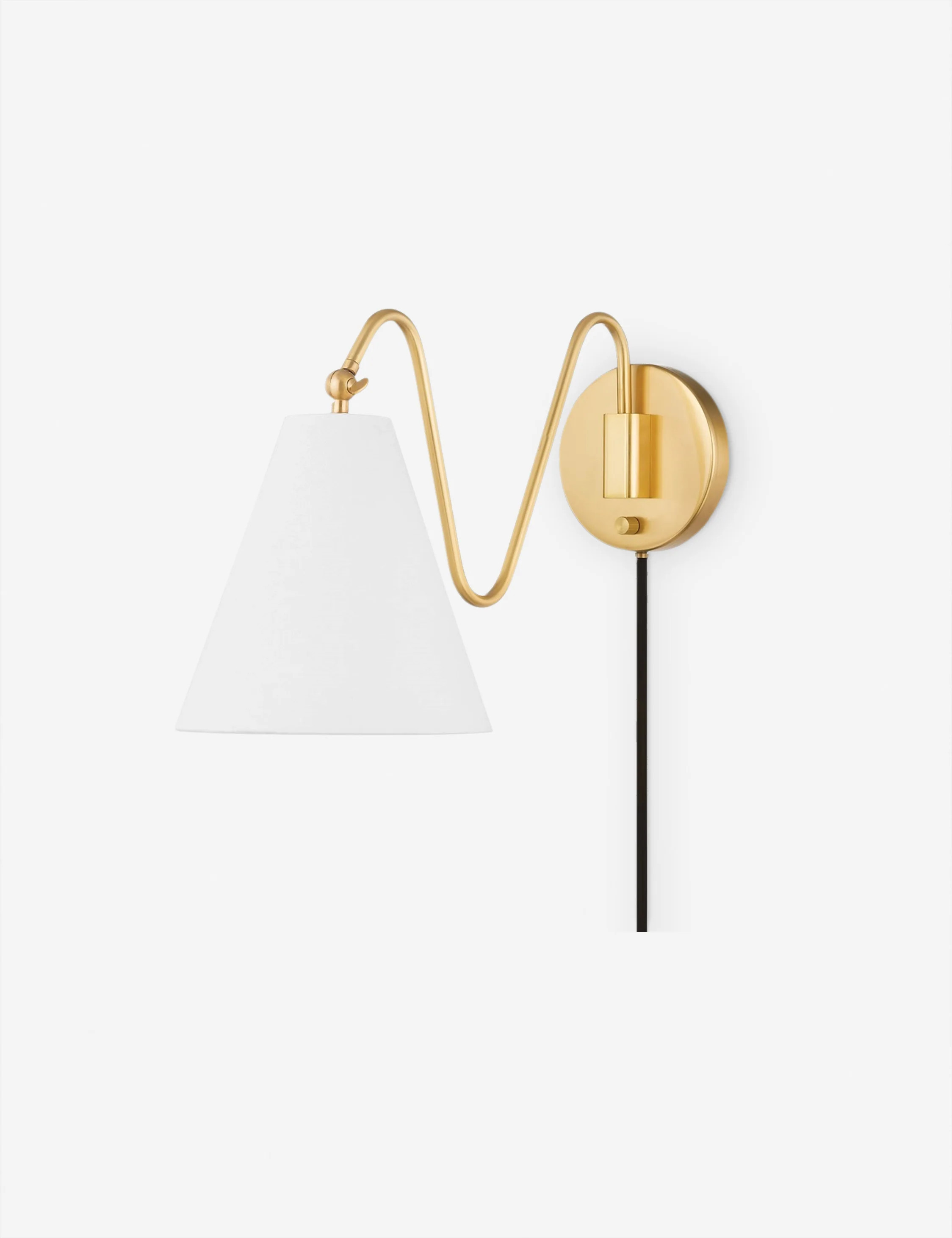 Dellon Single Plug-In Sconce, Antique Brass, Single | Lulu and Georgia 