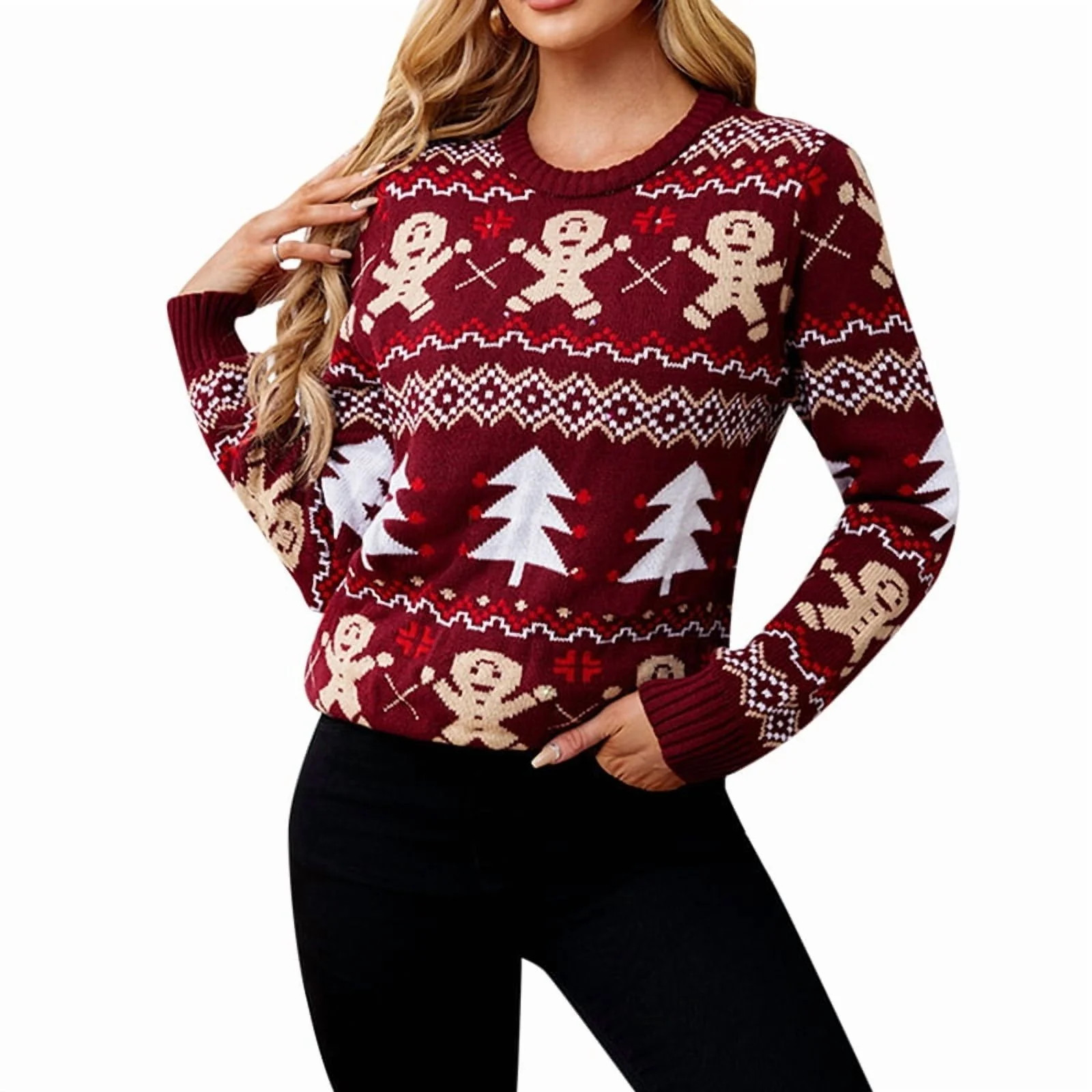 Ugly Christmas Sweaters for Women Cute Fuzzy Funny Wintertime and Holiday Parties Knitted Pullove... | Walmart (US)