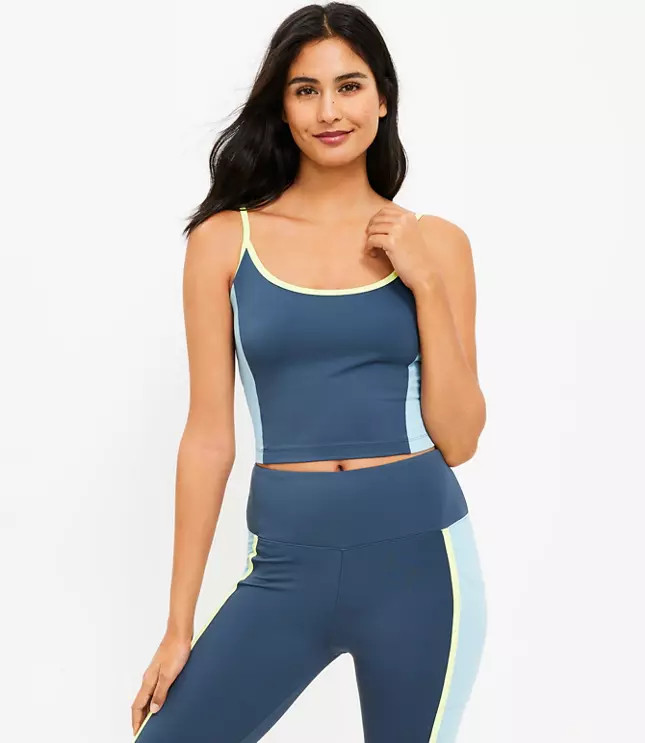Lou & Grey Colorblock Luvstretch Cami Bra Top | LOFT