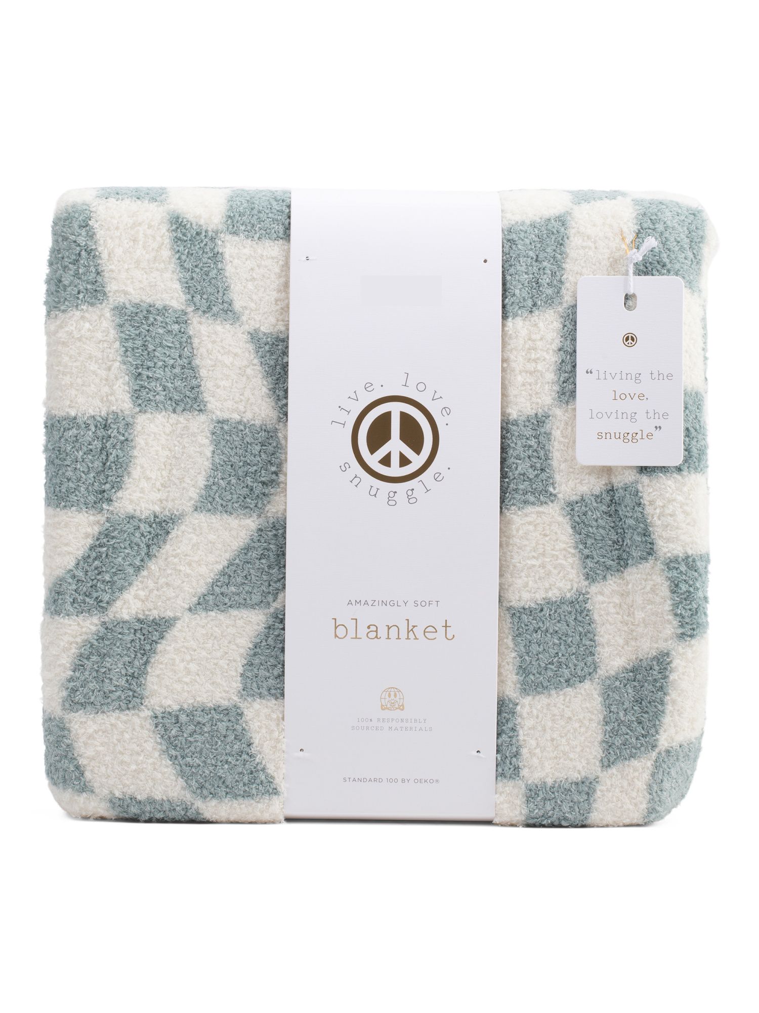 Checkerboard Feather Knit Blanket | TJ Maxx