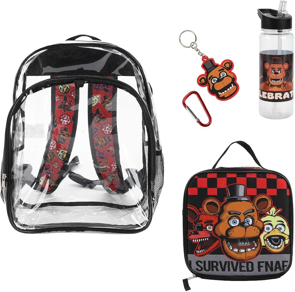 Five Nights at Freddy's 5-Piece Backpack & Lunchbox Set With Water Bottle | Amazon (US)