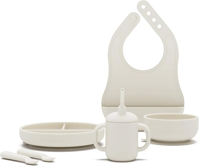 Lalo First Bites Silicone Baby Feeding Set - Baby Led Weaning Supplies - Non-Toxic Silicone - Inc... | Amazon (US)