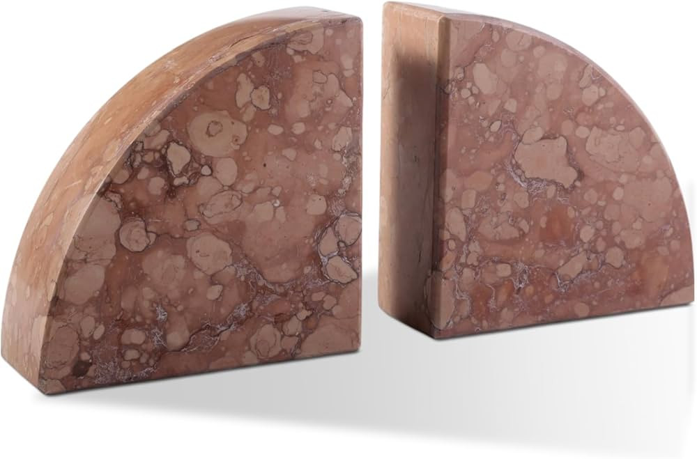 Marble Bookend for Shelves, Non-Skid Bookends for Heavy Books, Heavy Duty Book Stopper for CDs, L... | Amazon (US)
