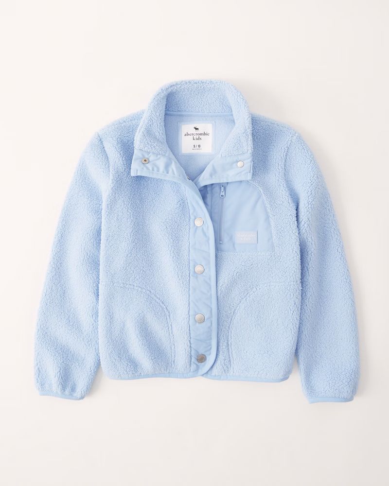 cozy button-through sherpa sweatshirt | Abercrombie & Fitch (US)