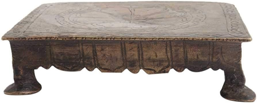 Indian Shelf Vocalforlocal Handmade Golden Brass Engraved Low Height Table Pack of 1 Statue State... | Amazon (US)