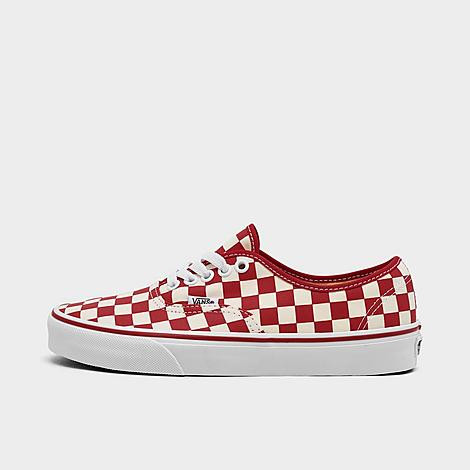 Vans Women's Authentic Check Casual Shoes in Racing Red/White Size: 5.5 | JD Sports (US)
