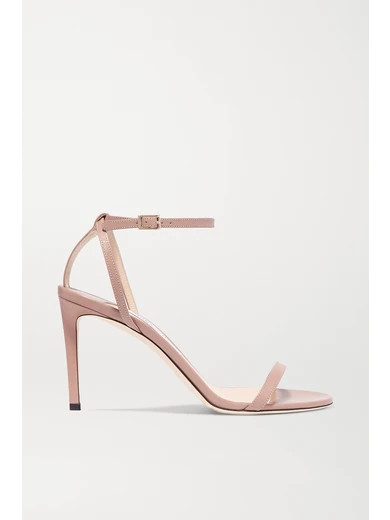 Jimmy Choo - Minny 85 Leather Sandals - Antique rose | NET-A-PORTER (US)