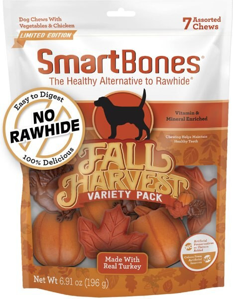 SmartBones Fall Variety Pack Real Turkey, Maple Bacon, & Pumpkin Spice Flavor Dog Chews | Chewy.com