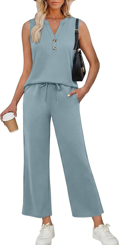 XIEERDUO Two Piece Lounge Sets for Women Summer Vacation Beach Travel Airport Outfits Casual Crui... | Amazon (US)